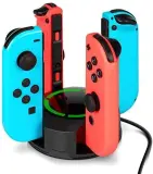 Ladestation für Nintendo Switch Joy-Con, NesBull Switch Joy-Con 4 in 1 Ladestation mit LED-Anzeige 