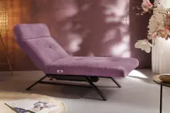 KAWOLA Liege AMERIVA Sessel Relaxliege Velvet purple Fuß schwarz
