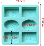 6 Hohlräume Silikonform Oval und Rechteckig